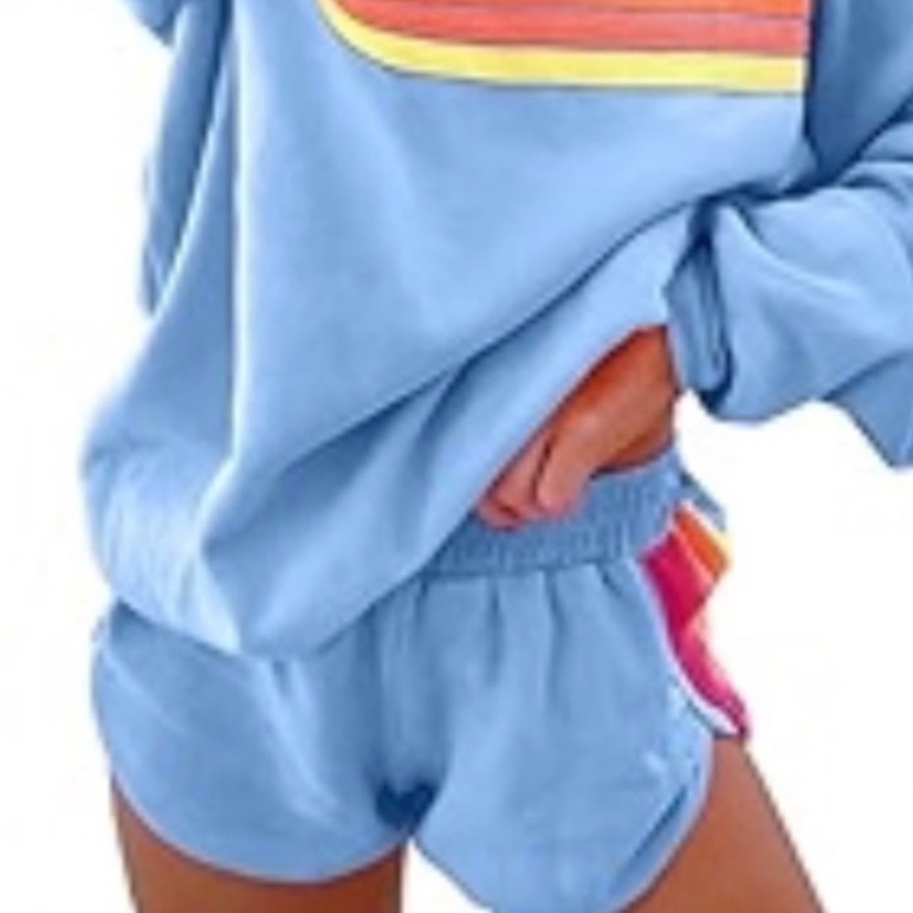 Shorts with Colorful Stripes on Back